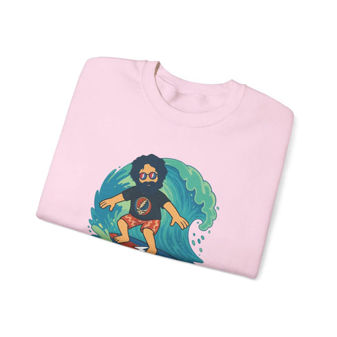Grateful Dead - Surfing Jerry Life is dead. Crewneck Sweatshirt - StealieShop